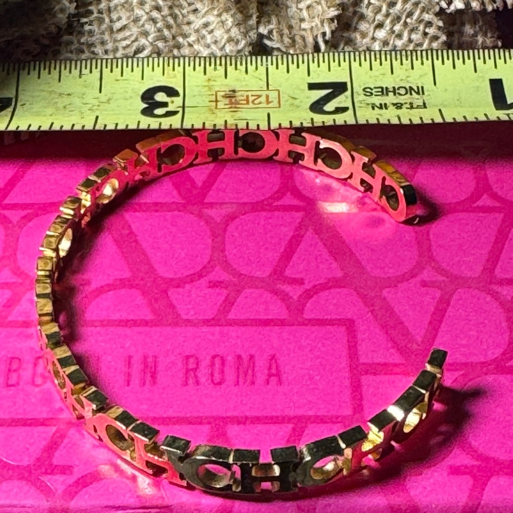 Chic Pink and Gold Bangle Bracelet - Picture 6 of 7